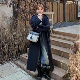 浴袍款长款连帽双面羊绒大衣女冬新款高级感宽松显瘦毛呢外套2025