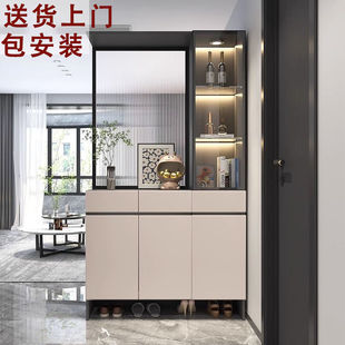 入户玄关柜鞋柜一体轻奢长虹玻璃屏风柜现代简约客厅隔断柜酒柜-阿里巴巴