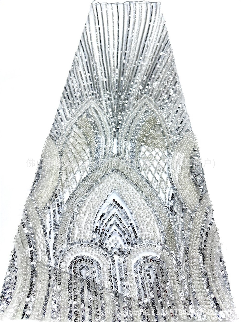 Nuevo arcuado diamante pesado tela de perlas de clavos foto de boda alta figura delgada tela de vestido de coda de pez