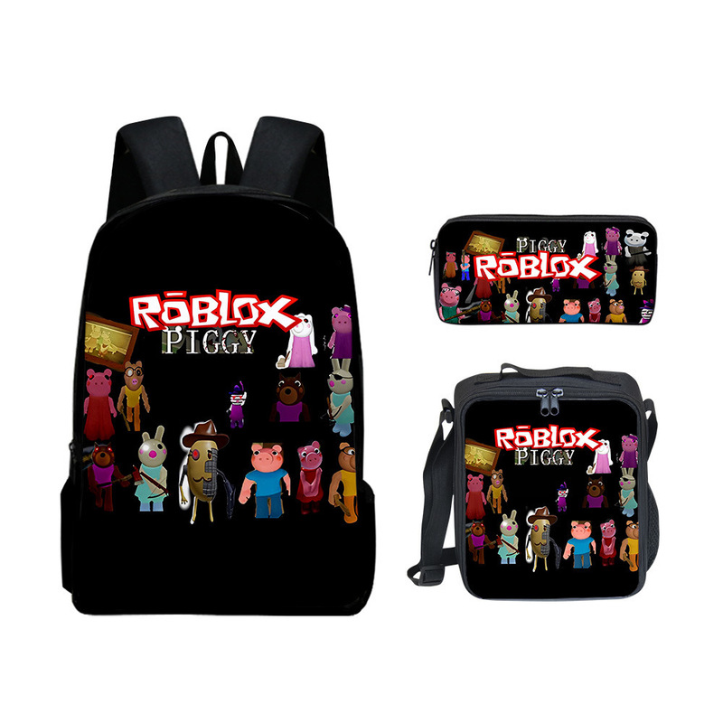3D 新製品 Roblox 学生スクールバッグ ランチバッグ ペンシルバッグ Roblox プリント バックパック 3 点セット|undefined