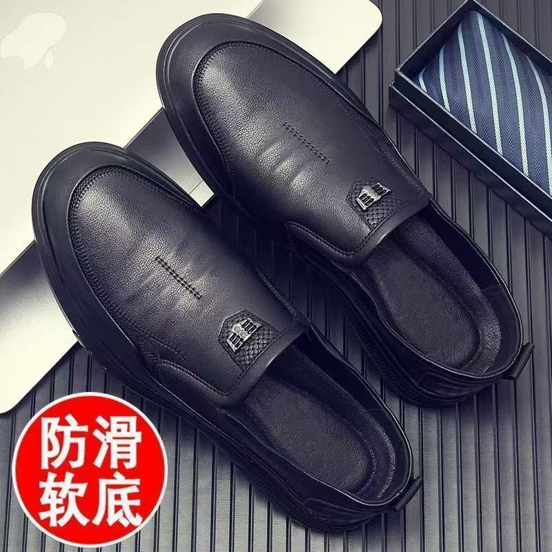 2026新款男士休闲男鞋软皮懒人驾车豆豆鞋透气爸爸皮鞋男一件代发