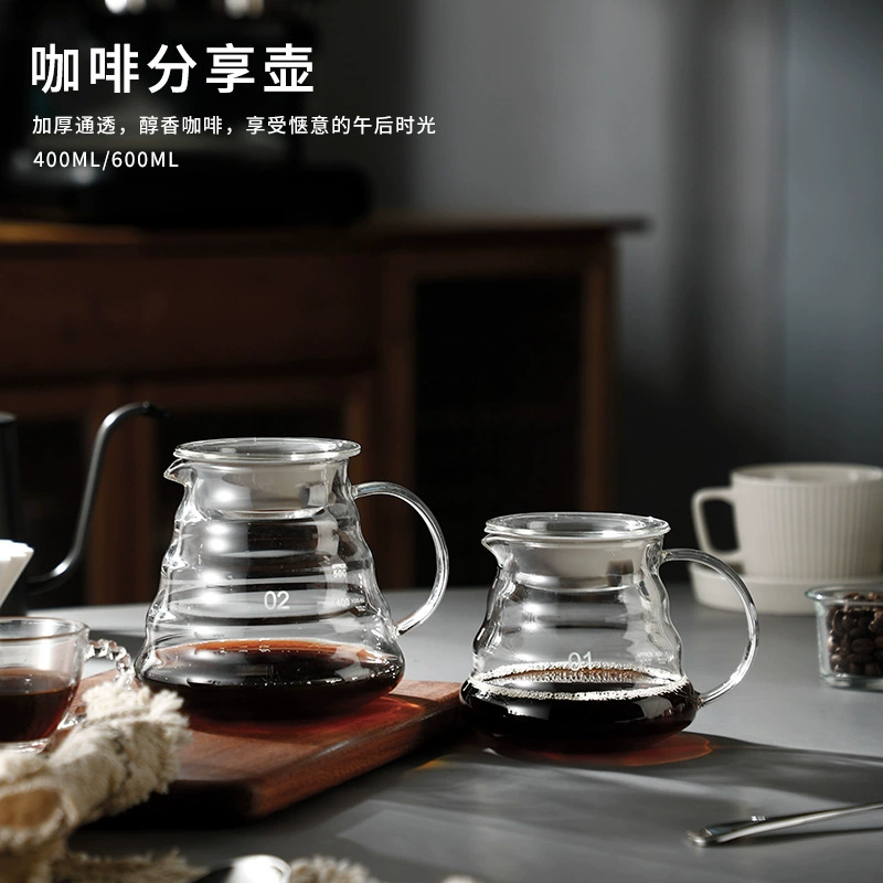 Утолщенный ручной кофейник термостойкий Стеклянный Горшок для совместного использования бытовой облачный горшок Американский капельный горшок 360 мл/600 мл