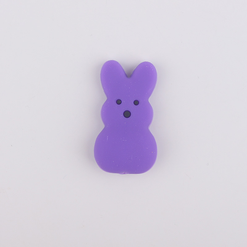 Fábrica nuevo conejo de dibujos animados cuentas de silicona accesorios de bolígrafo cuentas cuentas sueltas joyas de bricolaje para niños cuentas de silicona al por mayor