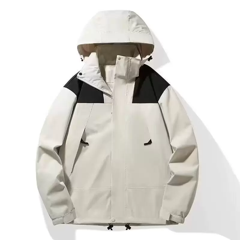 跨境专供春秋户外薄款冲锋衣男女情侣款外套连帽防风防水长袖风衣