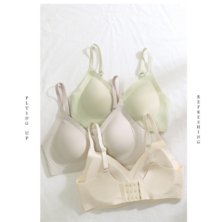 Jelly Traceless Underwear Women's Small Chest Push-up Thin Expanded Chest No Steel Ring Upper Bra Large Size Foreign Trade Bra