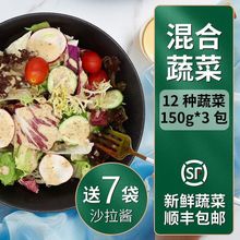 蔬菜沙拉套餐150g/包 新鲜混合生菜轻食健身餐配即食玉米粒鸡胸肉