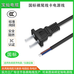 AC電源コード 国規二極裸線端 家庭用電化製品プラグコード 二極プラグメーカー 直流難燃性安全