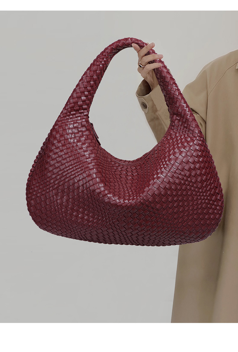 Túi đeo chéo nữ handmade đan dây hình lưỡi liềm, phong cách giải trí, dung tích lớn, đi làm hàng ngày chi tiết 7