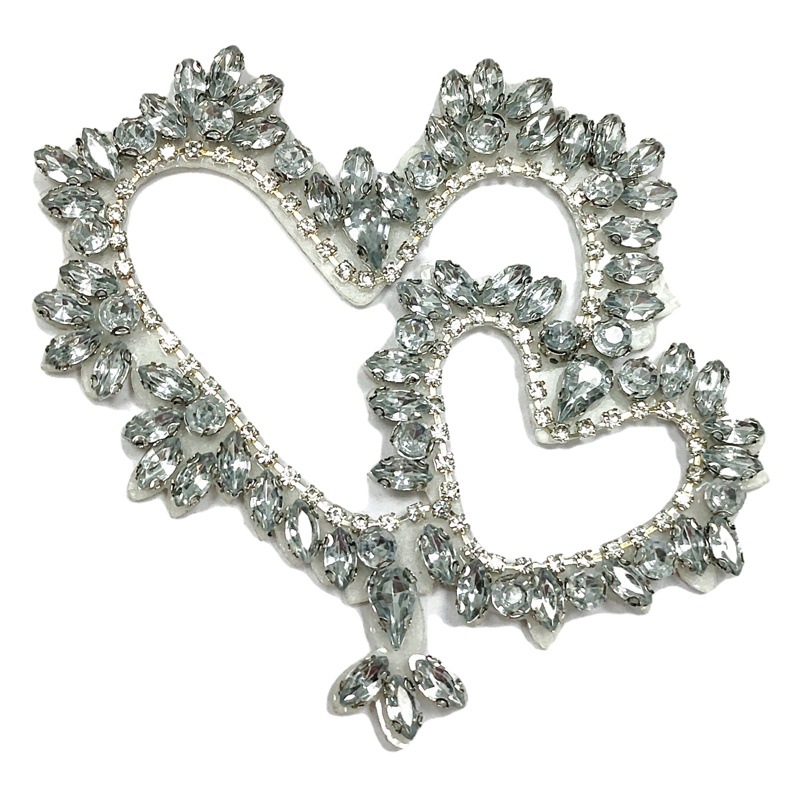 Taladro de vidrio hecho a mano, amor hueco, ojo de caballo, decoración de diamantes, accesorios de ropa, bolsos, pegatinas decorativas de todo fósforo, diamantes adhesivos