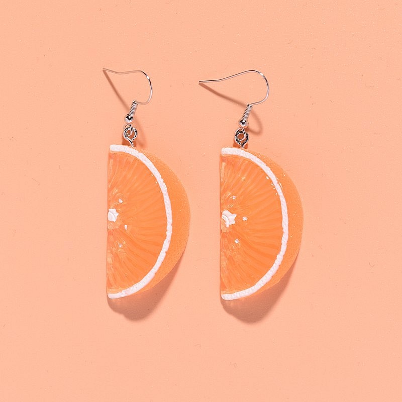 1 Pair Elegant Lady Simple Style Fruit Stoving Varnish Plastic Resin Drop Earrings display picture 4