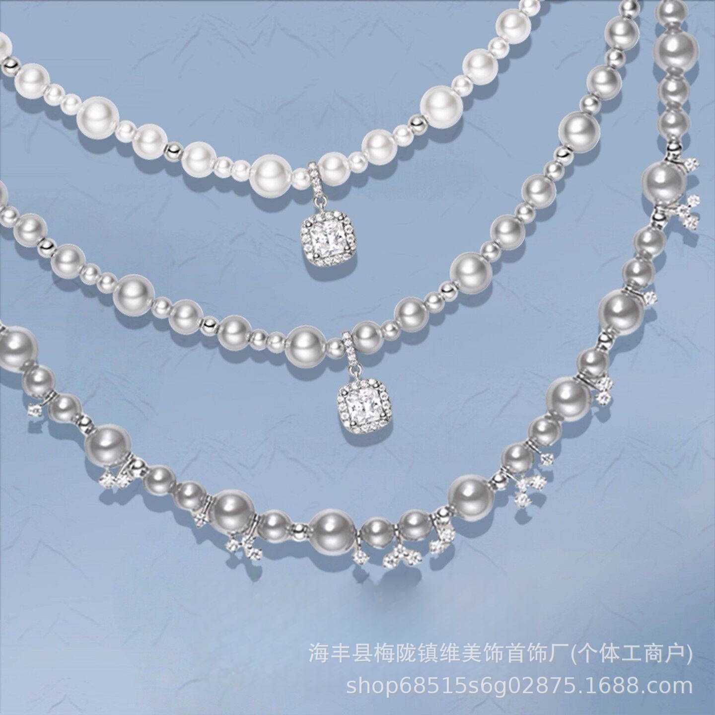 Hefang Jewelry Bubble Sugar Cube Necklace Light Luxury High-End Clavicle Chain Exquisite Necklace Women's Birthday Gift