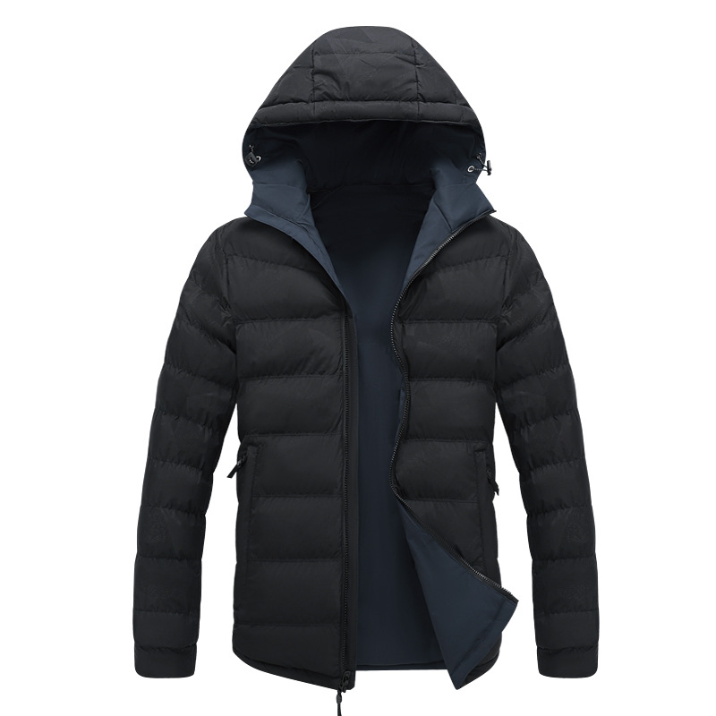 Abrigo de algodón acolchado de doble cara para hombre de invierno Sombrero desmontable Abrigo acolchado de algodón cálido engrosado Abrigo acolchado de algodón para hombre Venta directa de fábrica