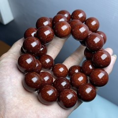 印尼小叶紫檀满金星手串男女鸡血红檀香黄花梨沉香木料手链女108