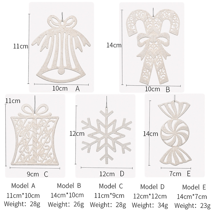 45g Weight Christmas Festival Wholesale Snowflakes Candy Cane Bell Christmas Tree Pendant Nihaojewelry 2
