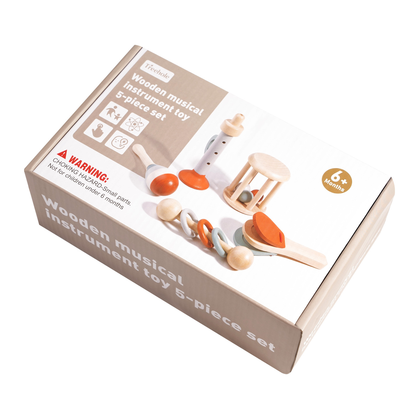 Iluminación infantil, campana de agarre de mano del bebé, instrumento musical de sonajero, educación temprana para bebés y niños pequeños, campana de cama de confort, juguetes de madera al por mayor