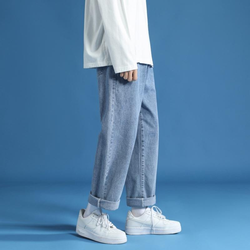 Pantalones de los hombres rectos flojos de los hombres de los pantalones vaqueros que drapean los pantalones a juego de los hombres de moda del estilo de Hong Kong