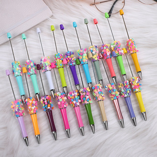 New DIY Heart Candy Beaded Pen, Educational Hand-Painted Cute Ballpoint Pen, Handmade Student Gift Pen Wholesale