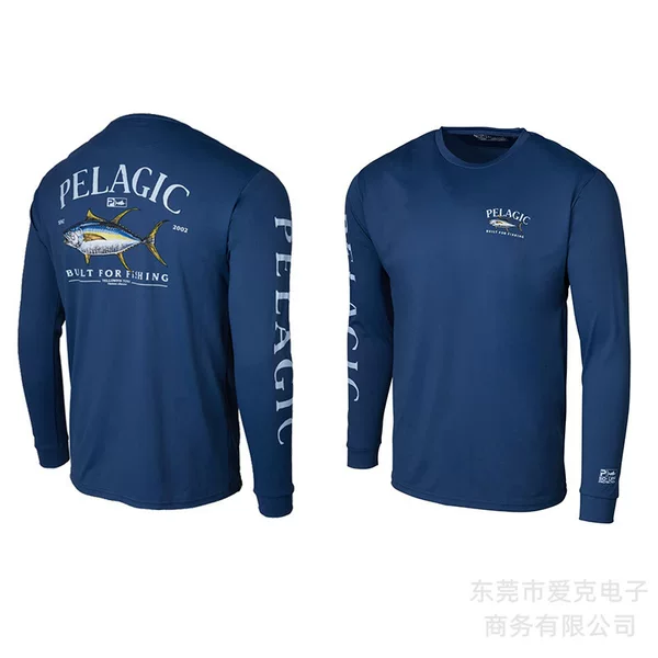 Cross-Border Hot Selling Pelagic Fishing Clothing Upf 50+ Quick-Drying Long-Sleeved Summer Sun Protection Fishing Shirt Men's Breathable T-Shirt