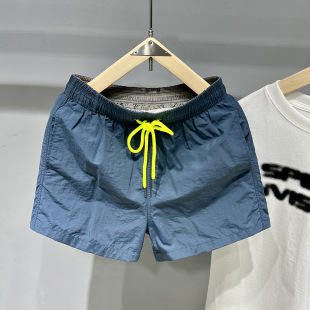 Daily Outer Wear Large Pants Beach Pants Men's Lightweight Sports Triple Pants Quick-drying with Lined Fitness Casual Shorts