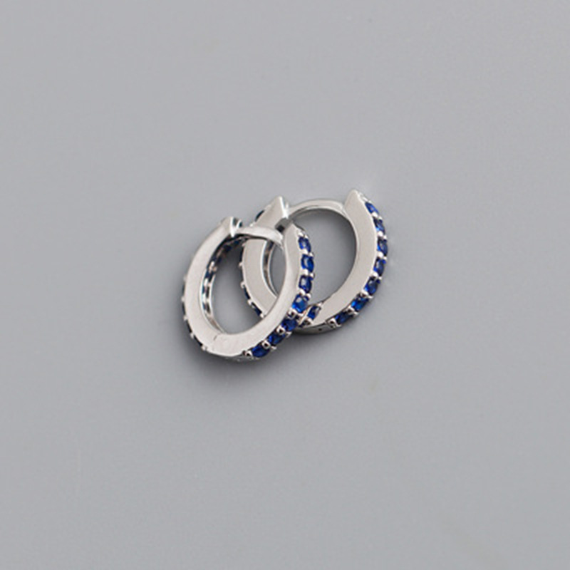2021 New Foreign Trade 7mm Europe and America Cross Border S925 Silver round MicroInlaid Color Zircon Earrings Earrings Earrings for Womenpicture4