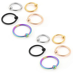 Cross-Border E-Commerce Supply Pa\Bcr Ball Earrings Body Piercing Tattoo Jewelry Lip Ring Nose Ring Breast Ring Vaginal Ring