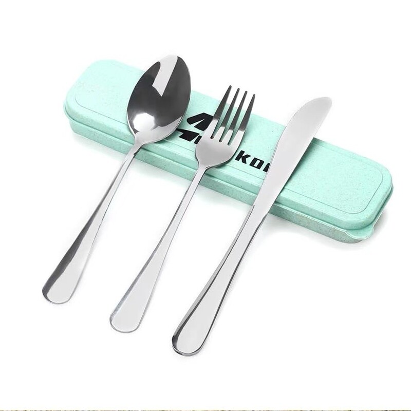 3Pcs Portable Cutlery Set with Box, Travel Cutlery Set Stainless Steel Cutlery Reusable 3Pcs Portable Cutlery Set with Box, Travel Cutlery Set Stainless Steel Cutlery Reusable