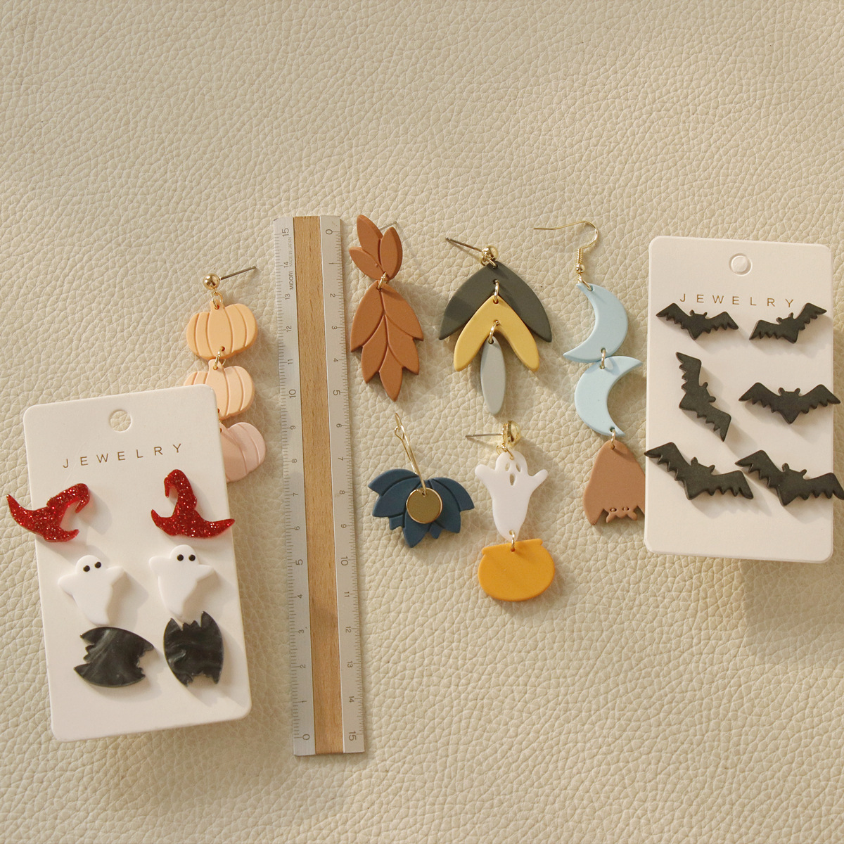 20g Weight Cute Pumpkin Bat Ghost Arylic Drop Earrings