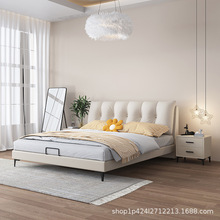 ins奶油風科技布網紅床軟靠床現代簡約主卧大床氣壓儲物床雙人床