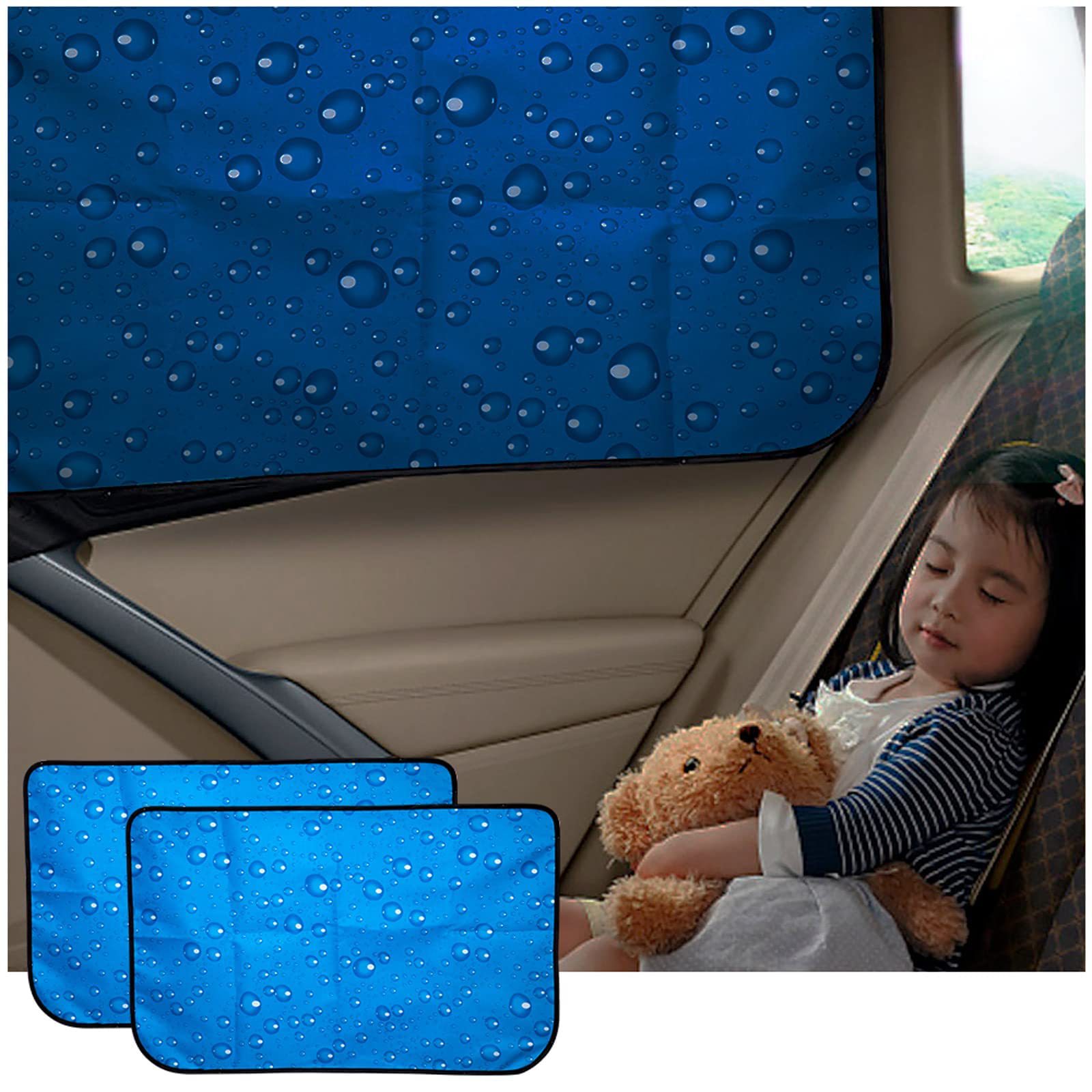 Cross-Border Single-Layer Sun Protection Retractable Magnetic Car Curtain Magnet Car Sunshade Water Drop Car Sunshade Side Shield