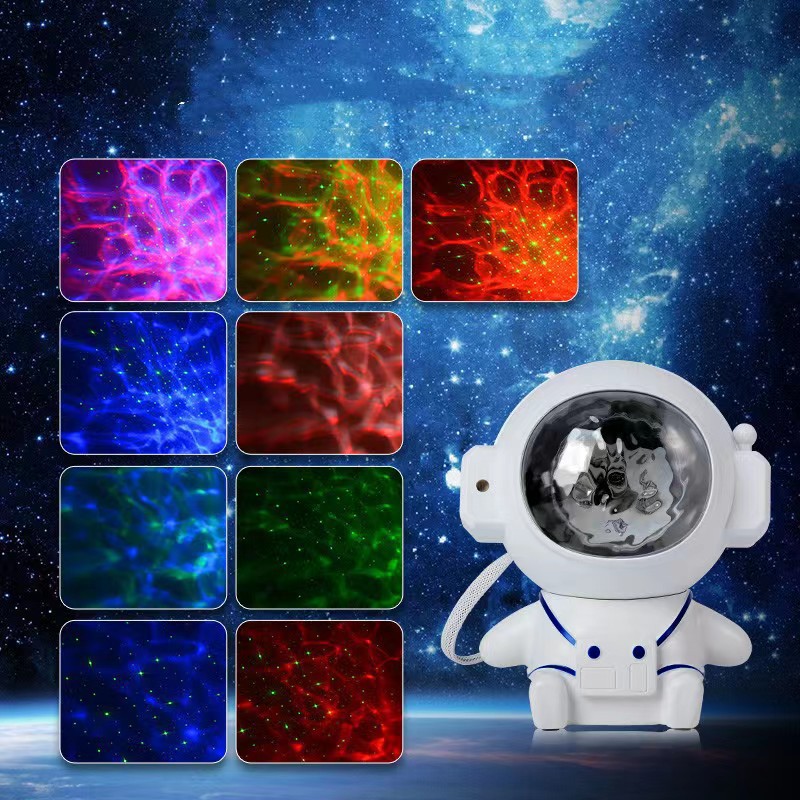 Astronauta agua patrón láser proyección estrellado luz dormitorio astronauta decoración control remoto atmósfera estrellado luz nocturna