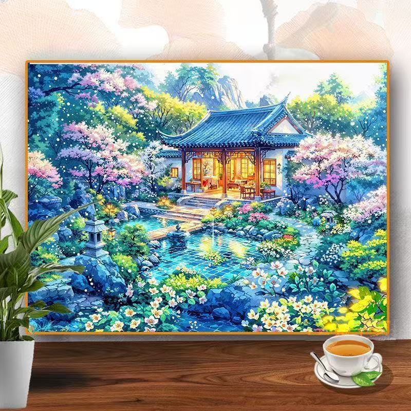 クロスボーダー diy デジタル油絵アマゾン AliExpress 卸売着色風景花絵画リビングルームの装飾絵画|undefined