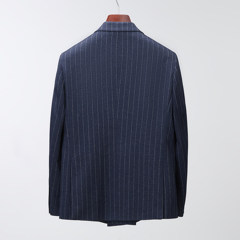 2022 nuevo traje de hombre traje de zafiro azul a rayas cruzado coreano traje casual de dos piezas trajes de hombre