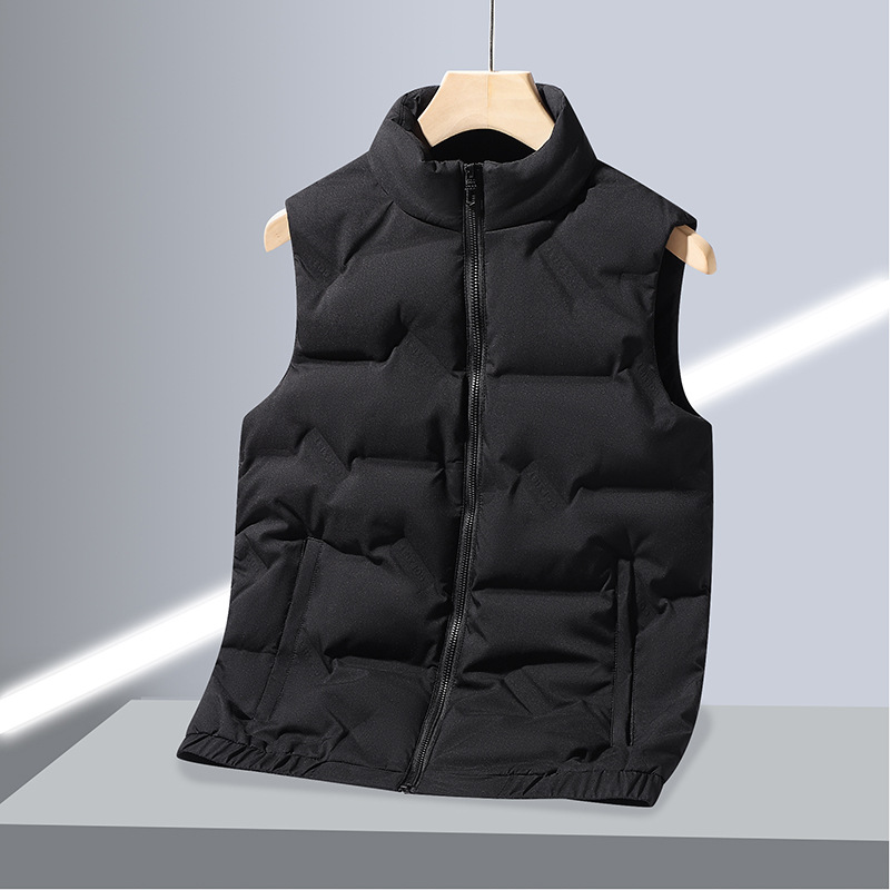 Men's Clothing Silk cotton jacket Silk cotton vest men winter trend leisure white duck Silk cotton vest men and women jacket_voghion.com