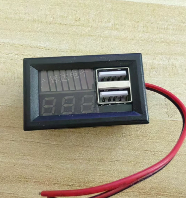 Двойной дисплей, вольтметр, светодиодный цифровой экран, литиевая батарея 12 В с USB-интерфейсом, дисплей мощности литиевой батареи серии 3/7