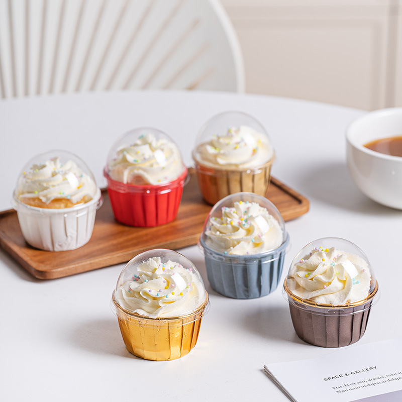Large Cupcakes Mephin Cup High Temperature Oven Baking Paper Mephin with Lid Madeleine Paper Cup