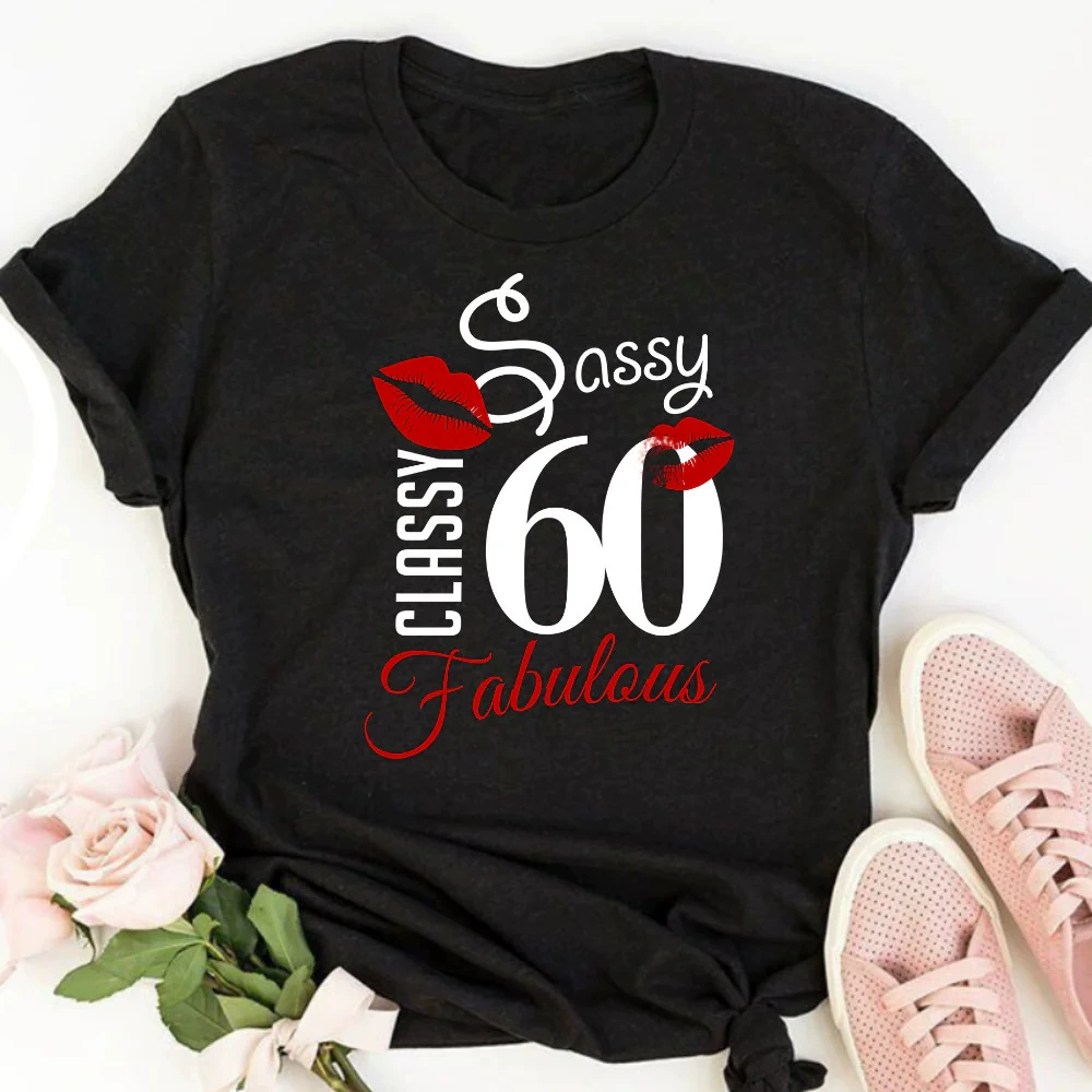 Футболка для внешней торговли губы CLASSY Sassy60 Fabulous с короткими рукавами Amazon европейский и американский топ