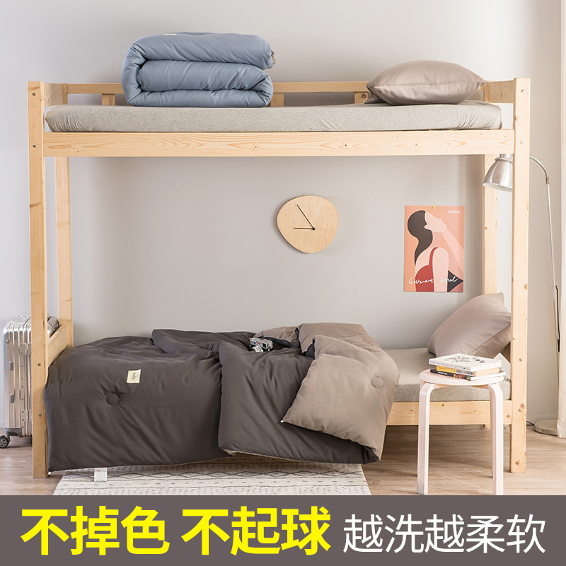 dormitorio de estudiantes universitarios núcleo de colcha cálida lavable máquina primavera y otoño edredón de algodón cuatro estaciones una sola persona general edredón de invierno grueso