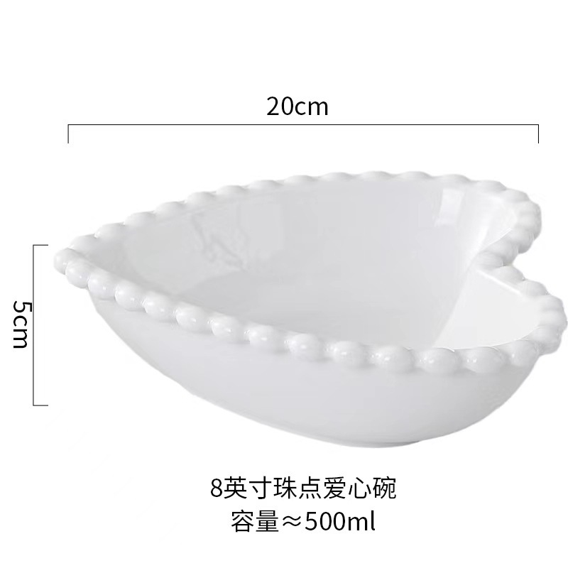 パールエッジセラミック家庭用ライスボウル朝食皿クリエイティブケーキ菓子皿デザートスナックボウルサラダ皿食器|undefined