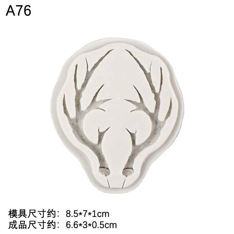 Nueva Navidad tamaño ELK Antler forma molde de silicona fondant chocolate cake decoración hornear herramienta