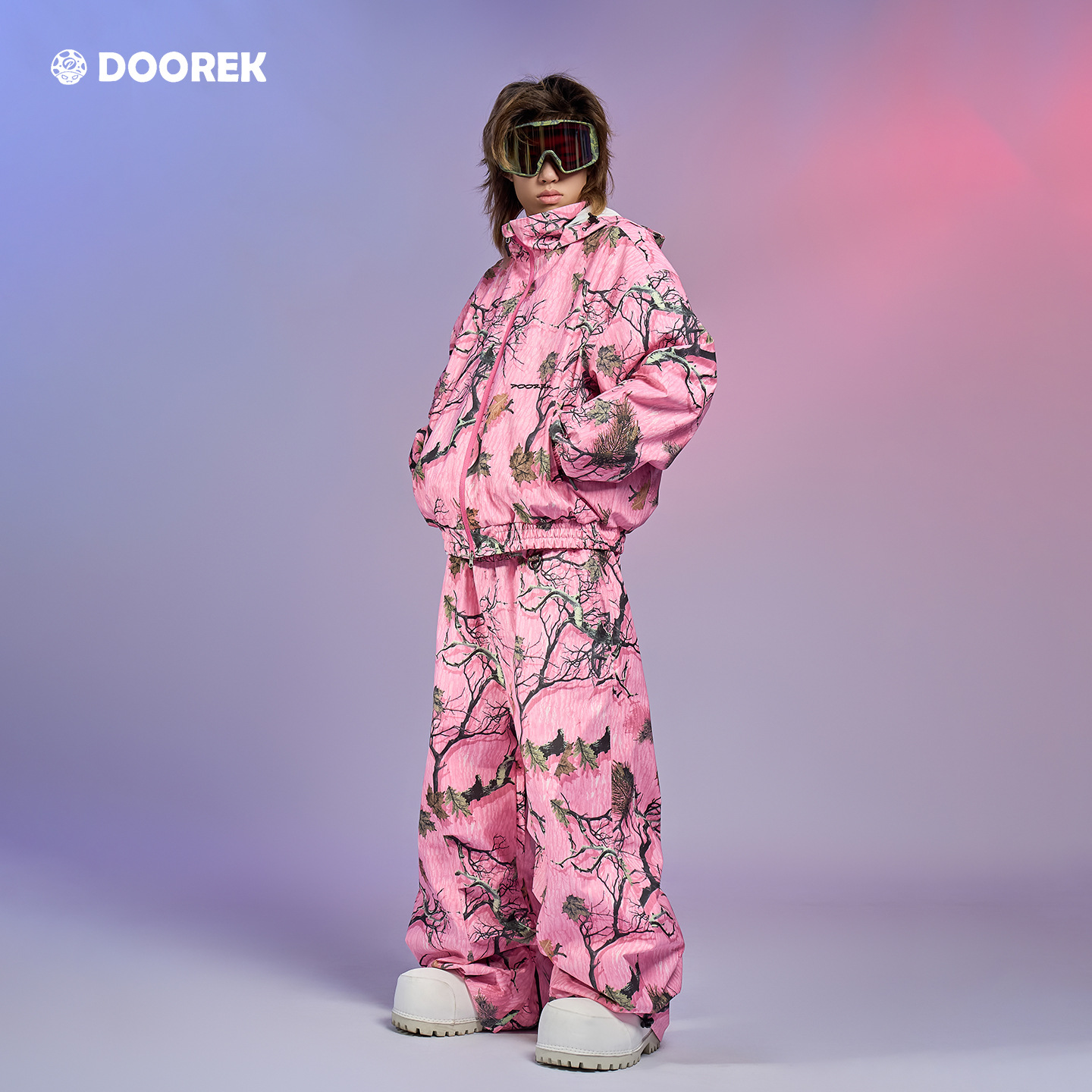 DOOREK26 new ski clothing for men and women, original design scimitar pants, single and double board outdoor padded ski jacket