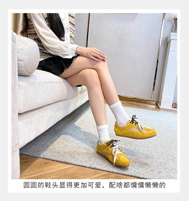 Giày thể thao nữ cỡ lớn lót lông giữ ấm, kiểu dáng thường ngày, dây buộc, cổ thấp — Màu kaki, Màu mơ, Màu vàng chi tiết 12