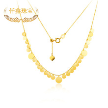 仟鑫珠宝18k金亮片项链女AU750彩金套链ins直播引流批发一件代发