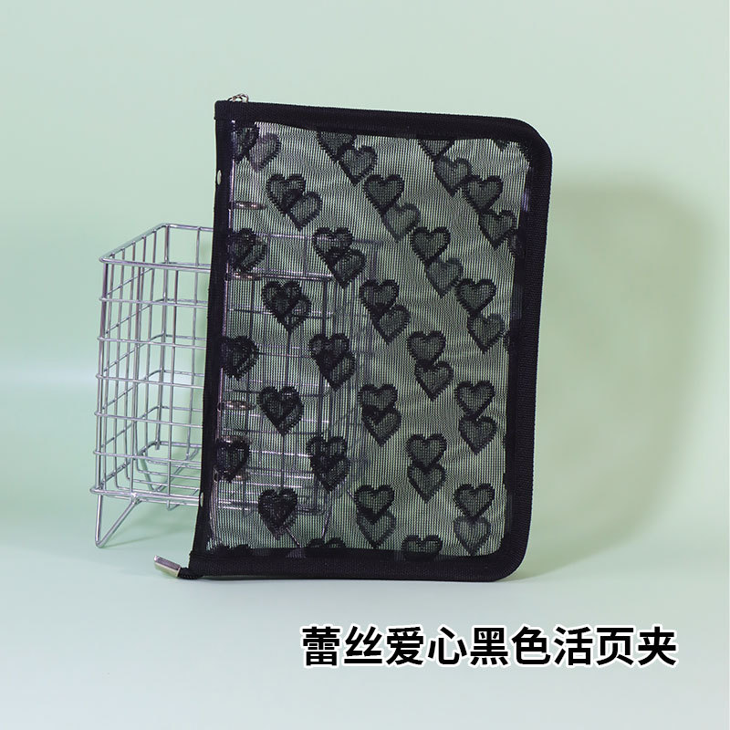 Corea del Sur De allí plana transparente brillo de la cremallera de 6 agujeros de hojas sueltas cuaderno ins estrella persiguiendo Diario A5A6