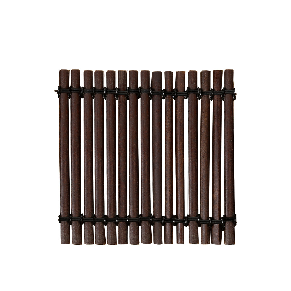 Ceremonia de té retro Fila de bambú Cojín de té Cojín Cojín de aislamiento térmico Decoración de bambú púrpura Posavasos Tejidos Accesorios para juegos de té Cortina de té Estera de té