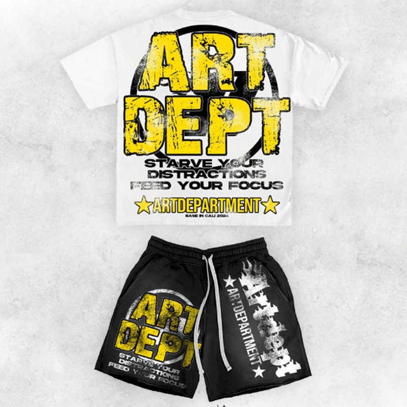 2026 verano 3D creativo impresión digital de cuello redondo camiseta set de pantalones cortos
