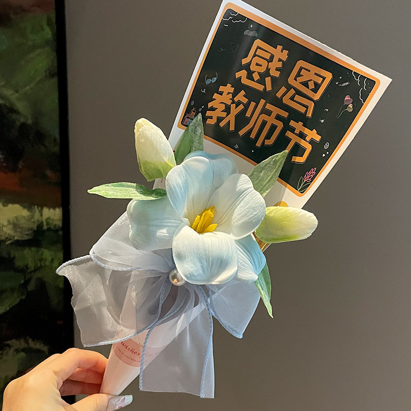 教師の日手作り DIY ギフト幼稚園女性教師のためのチューリップブーケ実用的なフラワーペン新学期ギフトペン|undefined
