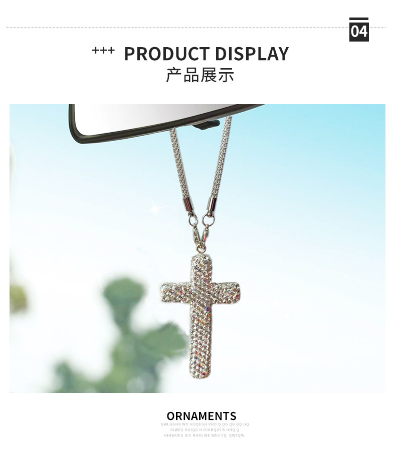 Diamond Cross Stainless Steel Accessories Car Pendant Car Hanging High-end Car Hanging Pendant Diy Jewelry Bracelet