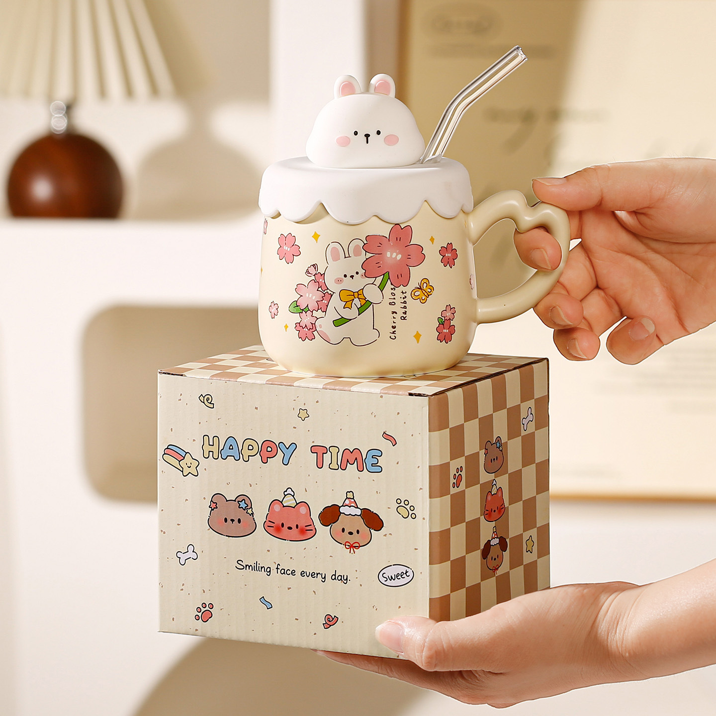 Taza de cerámica con diseño de gato, para leche o café, regalo creativo