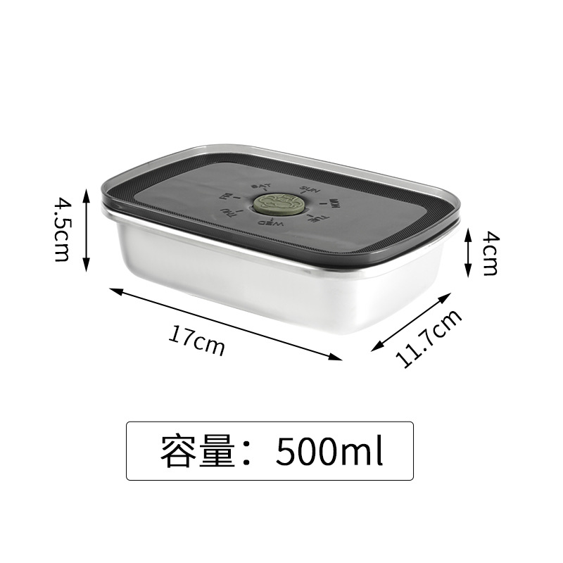 Caja de almacenamiento fresco de acero inoxidable 304 Caja de almacenamiento de cocina de grado alimenticio Refrigerador Caja de almacenamiento fresco de alimentos Caja de almuerzo de picnic al aire libre