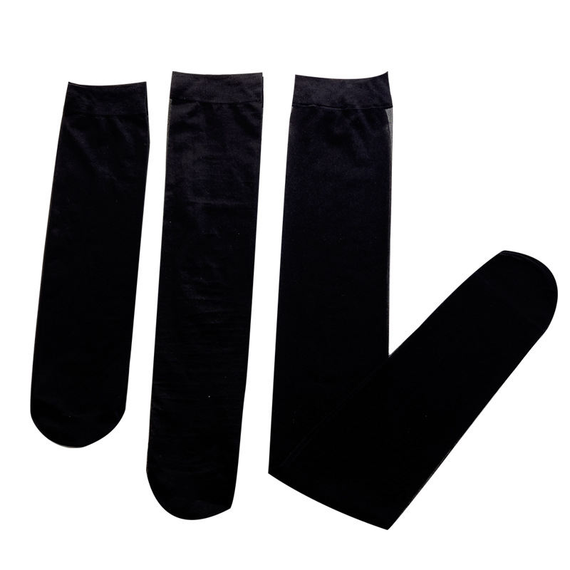 Summer and Spring Ultra-Thin White Calf Socks for Women, Sheer Black Color Mid-Calf Socks, Japanese Lolita White Silk, Factory Wholesale
